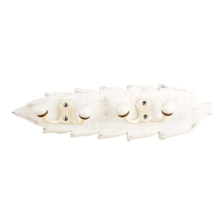 White Cream Double Loop Ceramic Iron Wooden Hooks